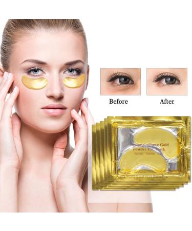 Crystal 24K Gold Eye Mask Anti-Aging Hydrolyzed Collagen and Hyaluronic Acid Under Eye Patches for Under Eye Wrinkles Dark Circles Hydrating Puffy Eyes (25 Pairs) - Buy Online on GoSupps.com