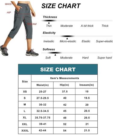 Libin Women's Lightweight Quick Dry Cargo Hiking Capri Pants - Black XX-Large - Buy Online on GoSupps.com