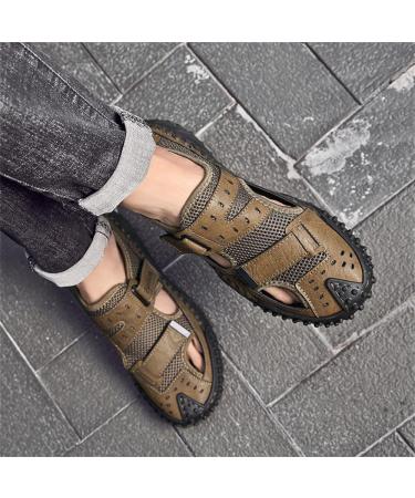 Buy Kaeaeilss Men's Leather Sandals - Comfortable Beach & Hiking Shoes Summer Trekking Footwear EU Size 41 Brown - Buy Online on GoSupps.com