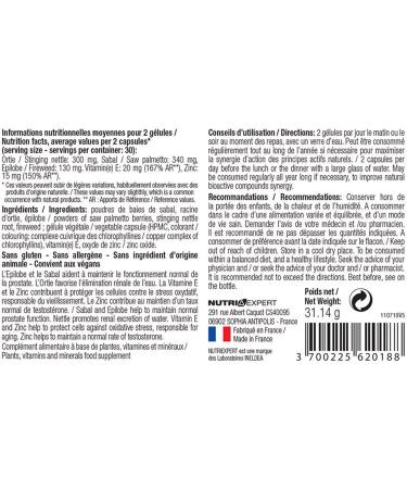 NUTRIEXPERT - Prostagenol - Maintaining the Health of the Urinary System and Prostate Function - 60 Vegetable Capsules - Pack of 3 Products - Buy Online on GoSupps.com