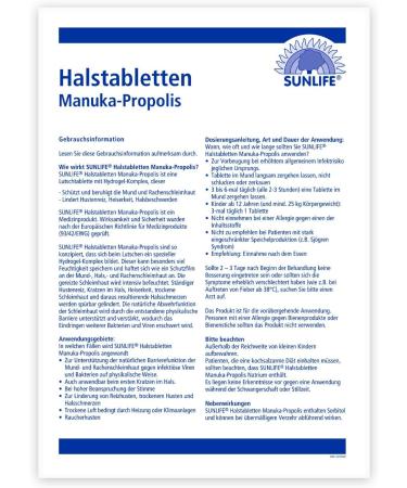 Sunlife Manuka Propolis Halfstabicken | 24 Honey Propolis Tablets for Cough Relief & Sore Throat Lollipops - Buy Online on GoSupps.com