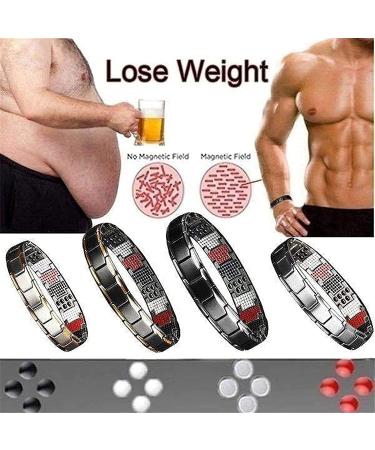 2 Pack Energy Balance Bracelet - Elegant Magnetic Therapy Stainless Steel Bracelets (Black-Gold) for Optimal Wellness - Buy Online on GoSupps.com