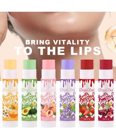 Pakivs 6 Pcs Fruit-flavored Lipstick Set Hydrating Tinted Lip Balm Moisturizing Lipstick Lip Balm Bulk Lip Care Makeup - Buy Online on GoSupps.com