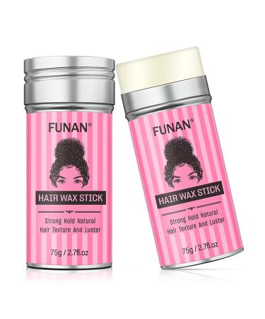 SUOFEIYA Hair Wax Stick 2 Pack Wax Stick for Hair Wigs Slick Stick for Women Styling Wax Non-Greasy Hair Pomade Stick for Fly Away & Edge Frizz Hair No scent 2.7 Fl Oz (Pack of 2)