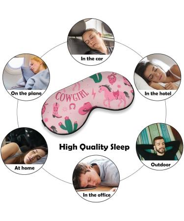 Shop Trendy Pink Cowboy Boots Horses Cacti Sleeping Mask | Comfortable Soft Eye Mask with Adjustable Strap for Sleep | International Shipping Available - Buy Online on GoSupps.com