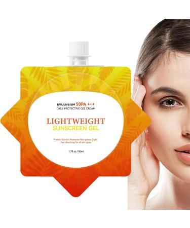 Mimoqk Sunscreen Gel UV Protection Cream SPF 50+ Sunblock Sweat-Resistant Moisturizer Lightweight Non-Greasy 50 ml Tube for Travel Outdoor Camping Sports - Buy Online on GoSupps.com