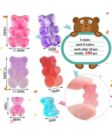 Leelosp 240-Piece 3D Bear Nail Charms - Gummy Candy Resin Nail Art Charms for Acrylic Nails - Colorful Kawaii DIY Crafting - Buy Online on GoSupps.com