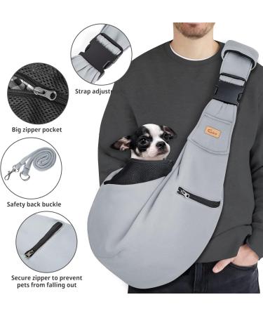 Cuby Dog Carrier Bag for Small Dogs | Breathable Cotton Travel Bag | Safe & Convenient for Pets (Gray-White) - Buy Online on GoSupps.com
