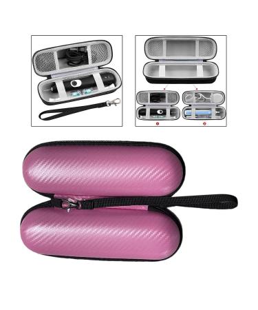 Portable Pink PU Leather Toothbrush Holder with Mesh Pocket for Accessories Storage - Ideal for Travel & Organization - Buy Online on GoSupps.com