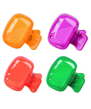 Eaezerav 4 Pack Toothbrush Covers Caps Toothbrush Protector Toothbrush Coverings Clips Portable Plastic Toothbrush Head Case for Travel Business Camping School Home Red+Green+Orange+Purple