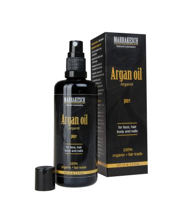 Marrakech organic argan oil cold-pressed 100ml with spray attachment 100% pure organic native vegan facial oil organic cosmetics for body hair skin & nails argan i organic anti-aging-free - Buy Online on GoSupps.com