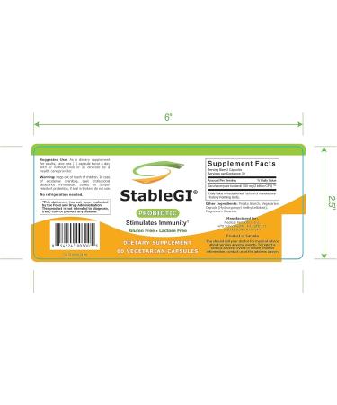 StableGI Probiotic Supplement - Saccharomyces Boulardii Supplement for All Ages - Easy to Swallow - Vegetarian Capsules - Supports Immune System & GI Health 60 Capsules - Buy Online on GoSupps.com