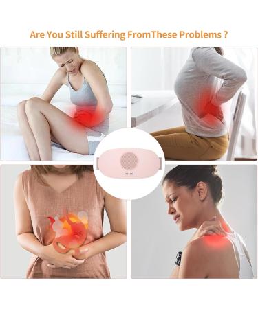 Wireless Heating Pillow for Menstruation | 7 Vibration Modes Heat Belt for Women & Girls - USB Pink - Buy Online on GoSupps.com