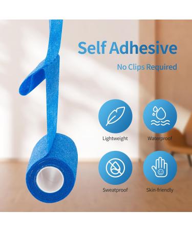 PHYTOP 10cm x 4.5m Cohesive Bandage Vet Wrap - Elastic Self Adhesive Tape for Wrist & Ankle Protection (Blue) - Buy Online on GoSupps.com