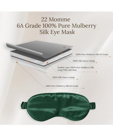 SILKSLEEK 22 Momme Pure Mulberry Silk Eye Mask for Sleeping | Super Soft & Comfortable Blackout Sleep Mask Filled with 100% Pure Silk | Travel Essentials in Gift Box - Emerald - Buy Online on GoSupps.com