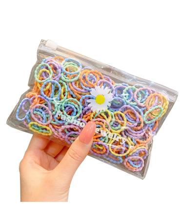 100PCS Baby Hair Bands Small Hair Bands Toddler Hair Bands Hair Bobbles Hair Ties for Women Girls Kids Multicolor (14#Fangbai-100pcs)