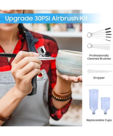 Cosscci 30 PSI Airbrush Kit - Portable Mini Air Brush Spray Gun with Compressor Kit for Cake Decorating, Makeup & Nail Art - Buy Online on GoSupps.com