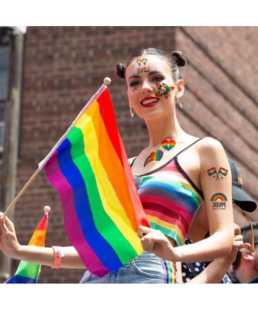 25 Sheets 200PCS Pride Temporary Tattoos LGBTQ Gay Lesbian Rainbow Pride Tattoos Waterproof Pride Stickers for Pride Parade Festival Party Supplies Pride Decorations - Buy Online on GoSupps.com