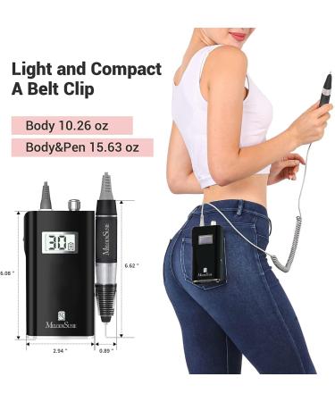 MELODYSUSIE Scamander Electric Nail Drill Kit - 30000RPM Rechargeable E File Set for Professional Manicure and Pedicure - Acrylic Nails UK - B-Black - Buy Online on GoSupps.com