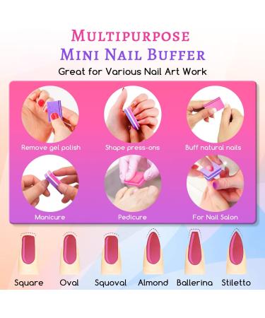 50Pcs Mini Nail Buffers - 100/180 Grit Bulk for Natural & Gel Polish Nails - Double-Sided Nail Buff Set for Smoothing & Buffing - Portable S-pink - Buy Online on GoSupps.com