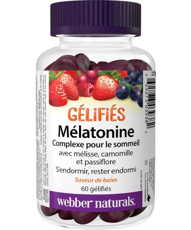 Webber Naturals Sleep Complex Gummies with 5 mg of Melatonin and Herbal Blend 60 Berry Flavoured Gummies For Sleep Support Vegan - Buy Online on GoSupps.com