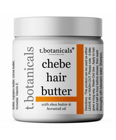 t.botanicals Chebe Butter  Chebe Hair Butter for Hair Growth  Hair Thickening  Chebe Hair Growth Butter  Ayurvedic Hair Butter with Horsetail Lavender 8 Ounce (Pack of 1)