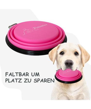 Petsation Foldable Dog Bowl - Original 1000ml Water & Food Bowl for On-the-Go - Ideal for Daily Use - Pink Travel Bowl - Buy Online on GoSupps.com
