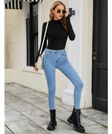 Luya Women's Long Sleeve Turtleneck Active T-Shirt with Thumb Holes - Large Black - Buy Online on GoSupps.com