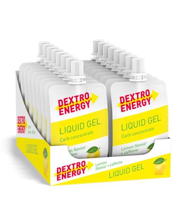 Dextro Energy Liquid Gel Lemon + Caffeine - 18x60ml (18 Pack) - Energy Gel made of quickly available carbohydrates glucose gel caffeine booster energy bar Alternative for endurance sport liquid gel lemon + caffeine 60 ml (18 Pack)