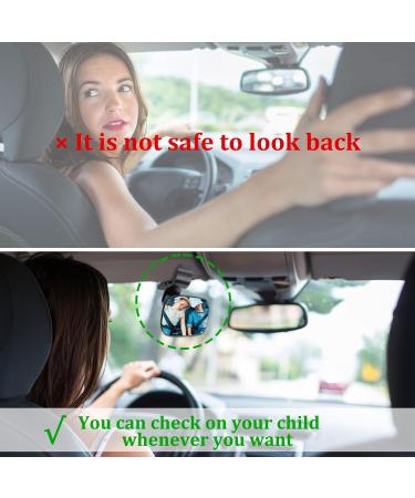 360 Adjustable Baby Car Mirror | Shatterproof Rearview Safety Mirror with Clip | Wide Angle Convex Mirror for Rear Kids, Babies, Infants - Buy Online on GoSupps.com