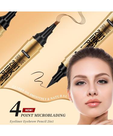 Eyebrow Pen Eyebrow 4 Tip Brow Pencil Eyebrow Pen Eyebrow Pencil Last All-Day Eyebrow Pencil with Fork Tip (Grey) - Buy Online on GoSupps.com