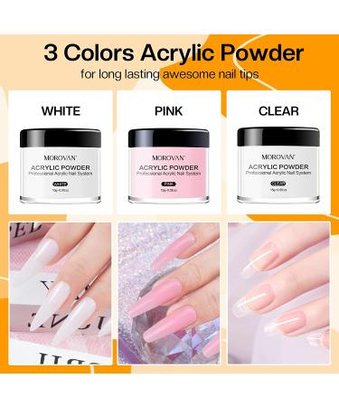 Morovan Acrylic Nail Kit with Drill - Professional Complete Starter Set for Beginners - Glitter Acrylic Powder for Nail Extension - DIY Pink - Buy Online on GoSupps.com