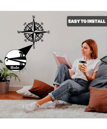 Luccyle 43cm Large Nautical Compass - Black Metal Home & Outdoor Decoration - Buy Online on GoSupps.com