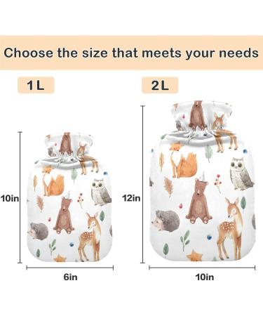 Naanle Hedgehog & Fox Hot Water Bottle - 1L Transparent for Warm & Cold Therapy | Pain Relief & Cozy Comfort for Bed Hands & Feet - Buy Online on GoSupps.com