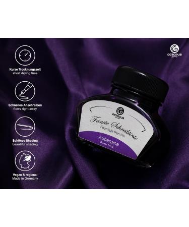 Octopus Fluids Fountain Pen Ink Fountain Pen Writing Ink Refill Ink Aubergine 30ml - Buy Online on GoSupps.com