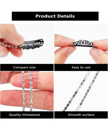 Nizerrd 4PCS Silver Rhinestone Hair Chain Punk Crystal Tassel Hair Jewelry Rhinestone Hair Clip Hair Jewels Festival Accessories Women Silver 4 - Buy Online on GoSupps.com