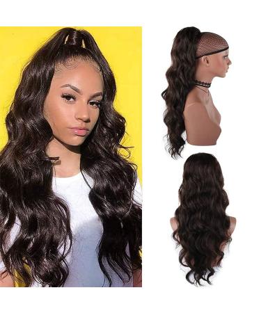 Yeeshedo Dark Brown Ponytail Hair Clip Extensions - Long Wavy & Afro Curly Braids (4#) | Natural Look & Easy to Use - Buy Online on GoSupps.com