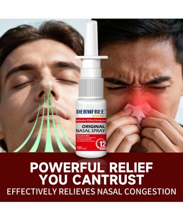 DERMFREE Nasal Spray Decongestant 12 Hour Over-The-Counter Medication Nose Spray for Sinus Relief Nasal Decongestants for Adults & Children 6+ Sinus Congestion Cooling Menthol 1.05 Fl Oz - Buy Online on GoSupps.com