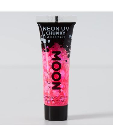 Neon UV Hot Pink Chunky Glitter Gel - 12ml | Face & Body Sparkle - Buy Online on GoSupps.com