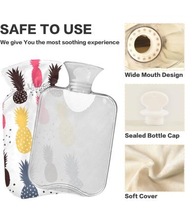 Naanle Cartoon Pineapple Water Bottle - 1L Hot Water Bottle for Bed Hand/Foot Heat Pain Relief & Cold Therapy Ideal for Home & Travel - Buy Online on GoSupps.com