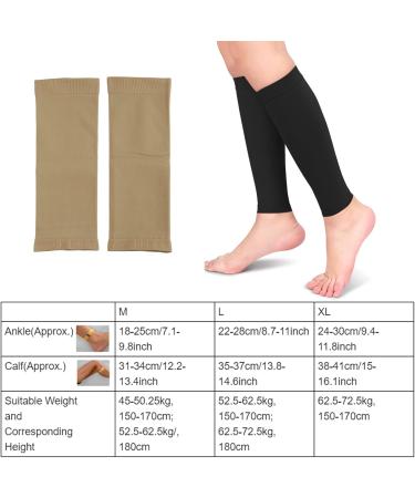 Calf Compression Cuff for Men & Women | Varicose Vein Support Socks in Skin Color | Optimal Two-Stage Elastic Compression - Buy Online on GoSupps.com