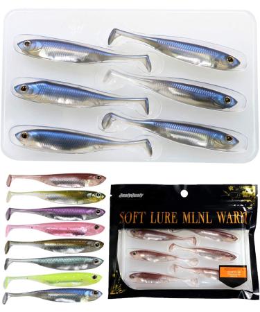 Qualy Soft Plastic Swimbait Paddle Tail Shad Lure for Bass Trout Walleye Crappie - 6Pcs - Buy Online on GoSupps.com