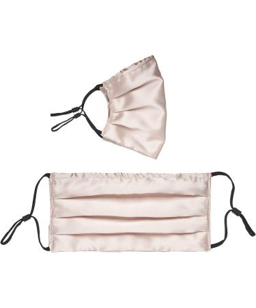 HABAC STUDIO Pack of 5 Satin Silk Face Masks Reusable Cover Bandana Balaclavas Face Masks Washable UK Black Face Mask with Nose Wire Pleated Face Mask for Women Men Adjustable. Nude - Buy Online on GoSupps.com