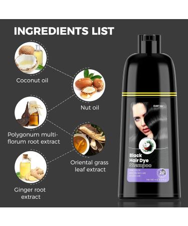 Buy 3 in 1 Black Hair Dye Shampoo - Gentle Gray Coverage & Herbal Ingredients | 17.6 Fl Oz - Buy Online on GoSupps.com