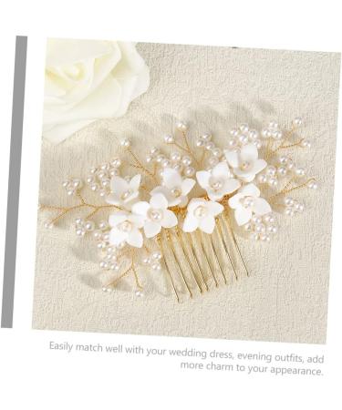 Angoily Bridal Comb Hair Accessories for Bride Wedding Bride Hair Comb Bridal Flower Hair Comb Hair Accessory for Women Floral Hair Comb Tiara Pearl Miss Beautiful Ceramic Flower - Buy Online on GoSupps.com