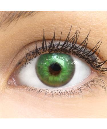 Contact lenses colored without starch colored monthly lenses soft lentils soft hydrogel 2 pieces color lens + lentil container 0.0 diopttria natural colors series cagliari green (green) 0.0 diopttria 8.6 millimeters 14.00 millimeters 2.0 - Buy Online on GoSupps.com