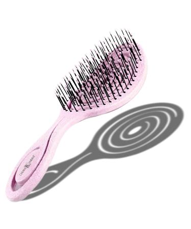 CHIARA AMBRA Bio Friendly Detangling Brush - No Tugging Detangler for Thick & Curly Hair or Extensions - Vegan Vent Hairbrush - Pink