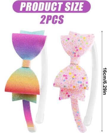 2 Pieces Bow Headbands Headdress Gradient Colour + Pentagram Pink Perfect Hair Accessories for Alice in Wonderland Cosplay Hair Band Bow Headbands Headdress for Woman Girl - Buy Online on GoSupps.com