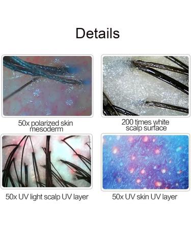 Analyseur de peau et de cheveux d tecteur de cuir chevelu avec cran de 4 zones testeur d'huile et d'humidit du follicule pileux objectif 50 /200  - Buy Online on GoSupps.com