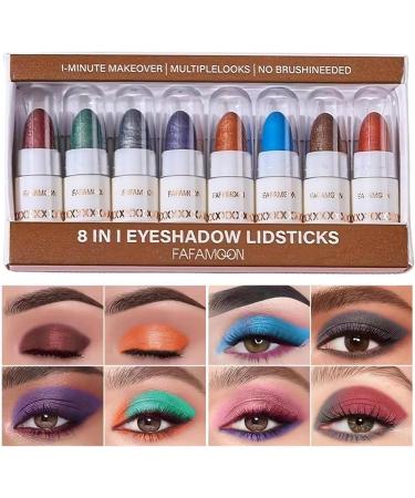 8 Colors Glitter Eyeshadow Stick Colorful Set Waterproof Eye Shadow Pencil Eye shadow Stick Pen Makeup Set Waterproof & Long Lasting Starter Eyeshadow Stick Sets - Buy Online on GoSupps.com